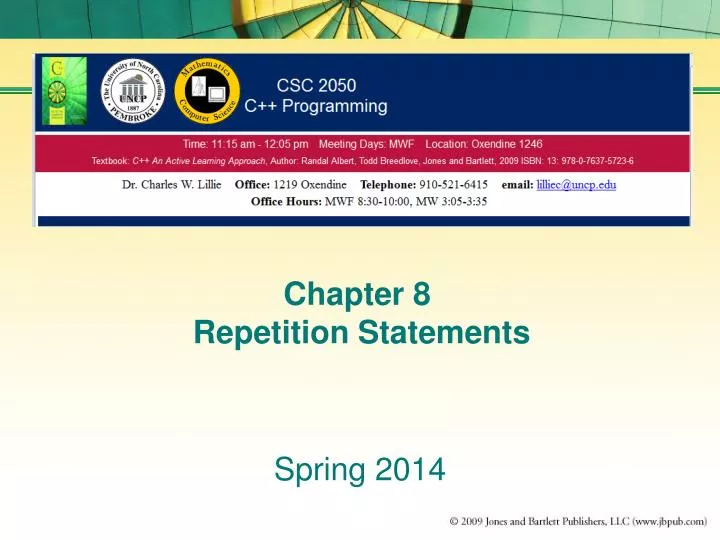 chapter 8 repetition statements