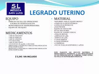 legrado uterino