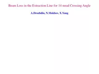 Beam Loss in the Extraction Line for 14 mrad Crossing Angle A.Drozhdin, N.Mokhov, X.Yang