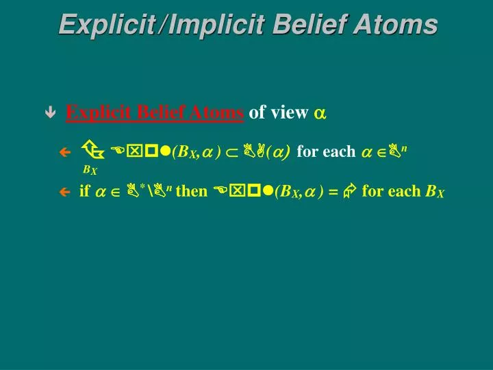 explicit implicit belief atoms