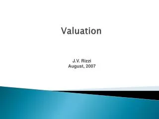 Valuation