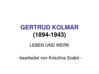 gertrud kolmar 1894 1943