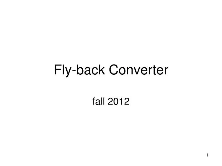 fly back converter