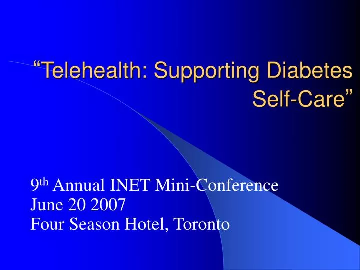 telehealth supporting diabetes self care