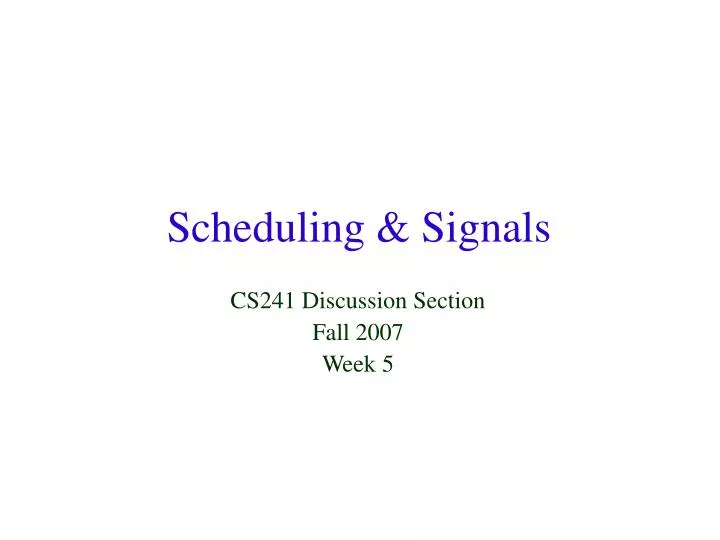 scheduling signals
