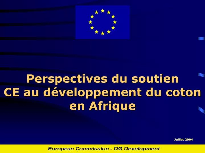 perspectives du soutien ce au d veloppement du coton en afrique