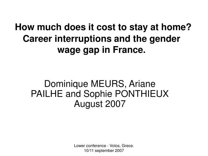 how much does it cost to stay at home career interruptions and the gender wage gap in france