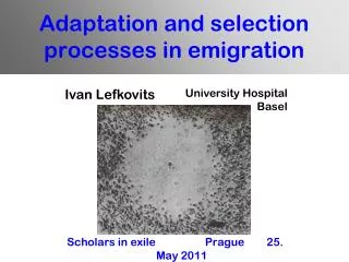 Adaptation and selection processes in emigration