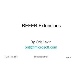 REFER Extensions