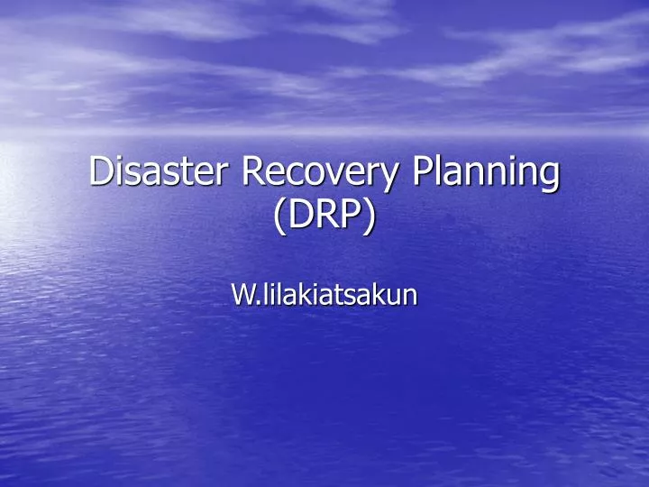 disaster recovery planning drp