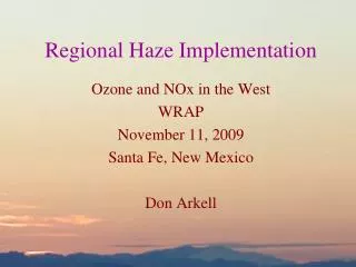 Regional Haze Implementation