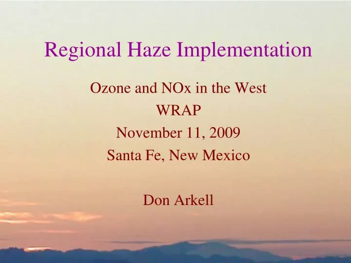 regional haze implementation
