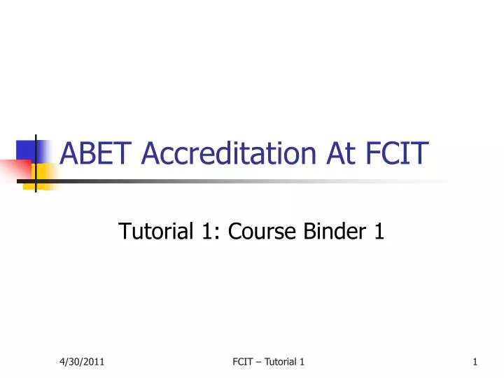 abet accreditation at fcit
