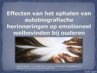 effecten van het ophalen van autobiografische herinneringen op emotioneel welbevinden bij ouderen