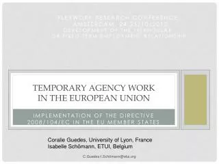 TEMPORARY AGENCY WORK IN THE EUROPEAN UNION