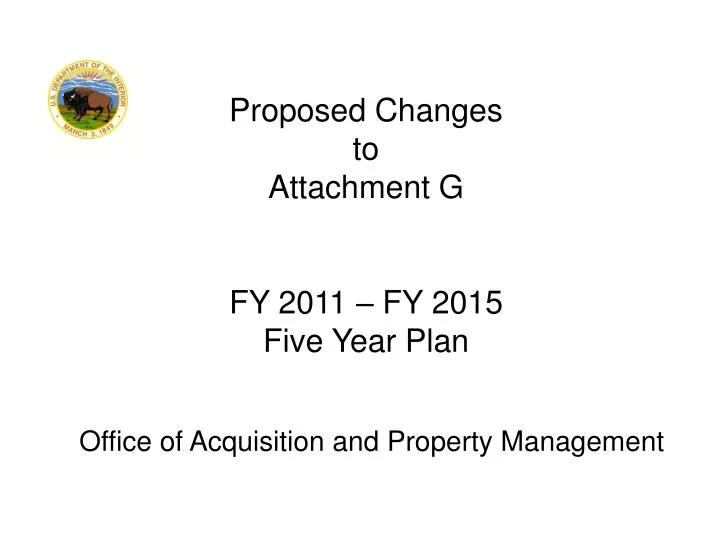 proposed changes to attachment g fy 2011 fy 2015 five year plan