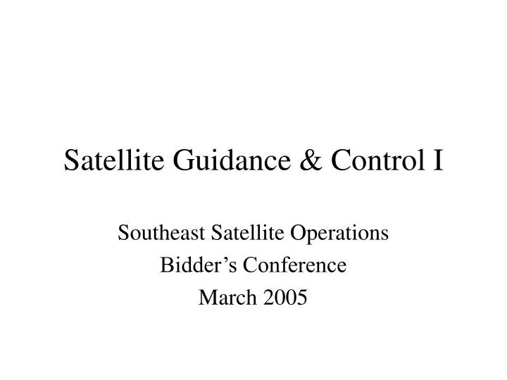satellite guidance control i