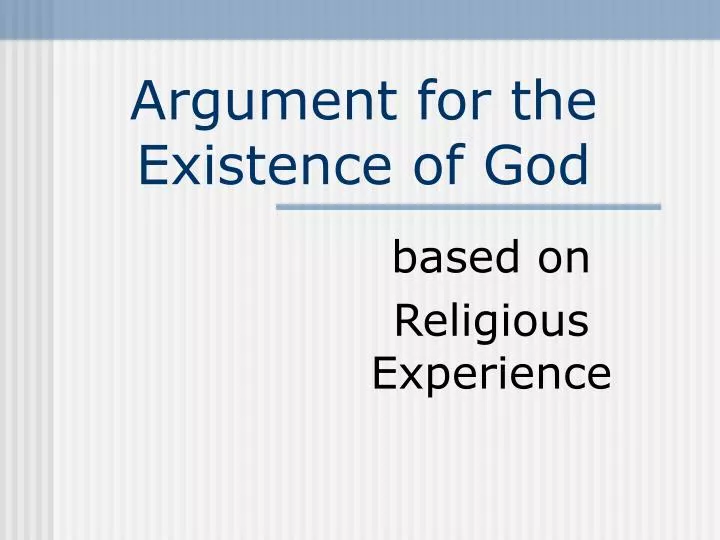argument for the existence of god