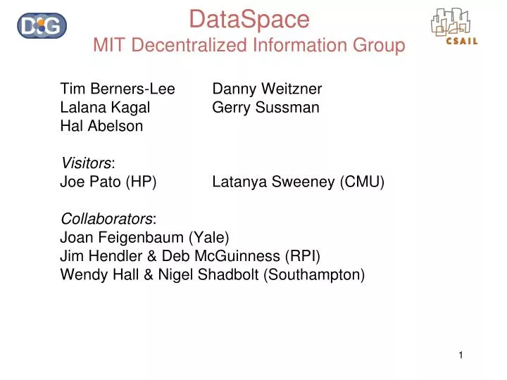 dataspace mit decentralized information group