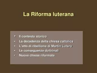 la riforma luterana