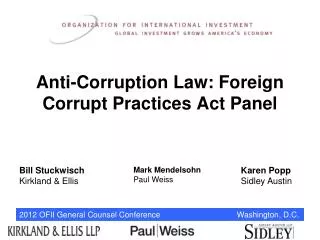 Anti-Corruption Law: Foreign Corrupt Practices Act Panel