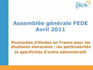 assembl e g n rale fede avril 2011