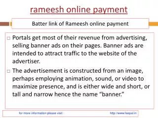 Useful information about rameesh online payment