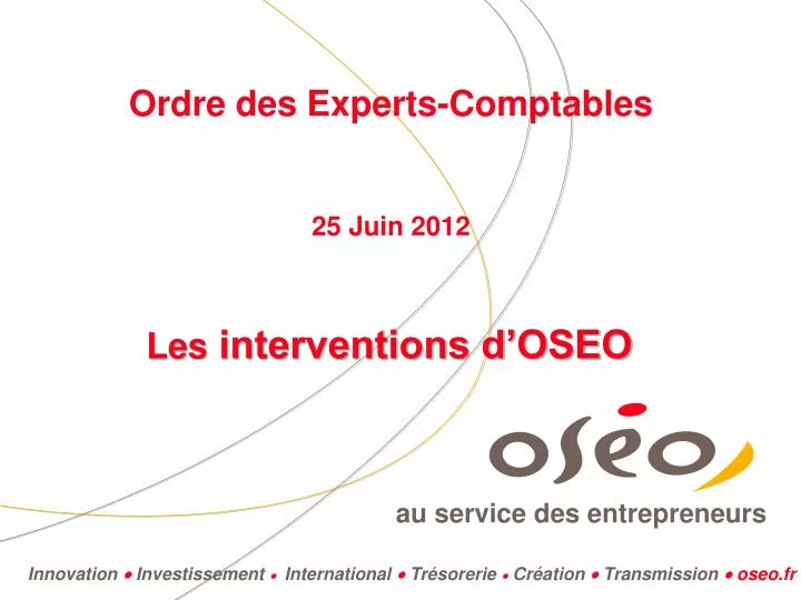 les interventions d oseo
