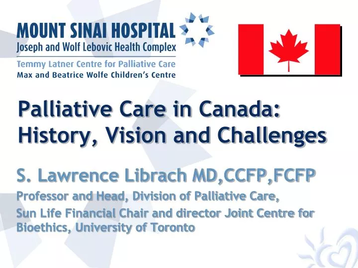 palliative care in canada history vision and challenges