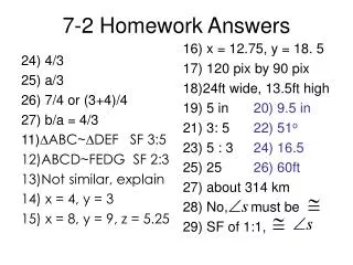 7-2 Homework Answers