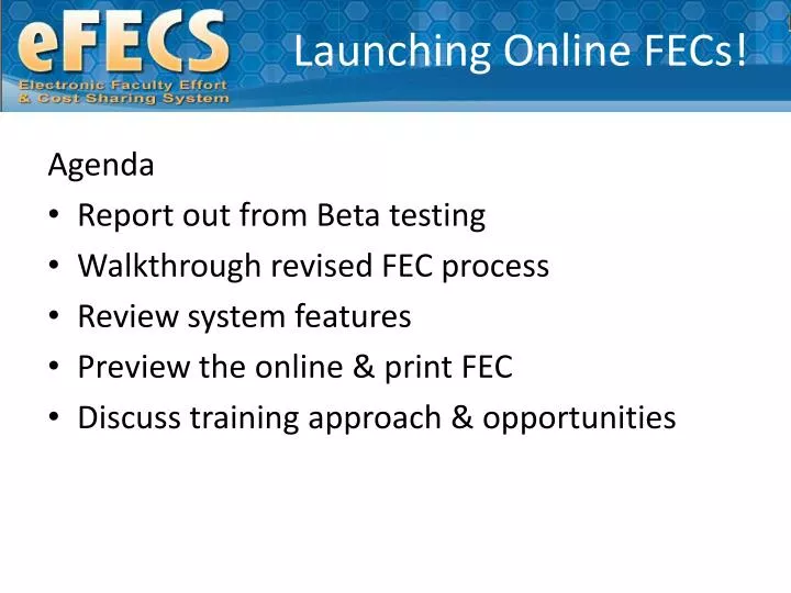 launching online fecs