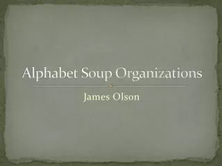 Alphabet Soup Organizations