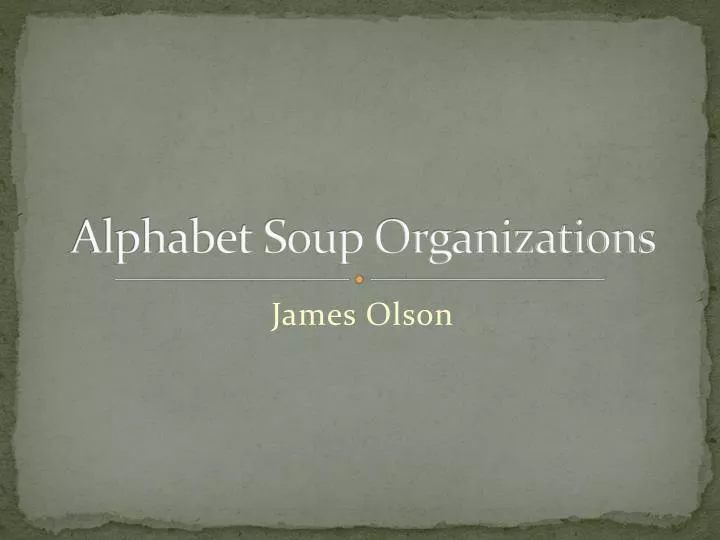 alphabet soup organizations