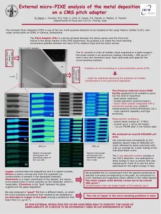 External micro-PIXE analysis of the metal deposition on a CMS pitch adapter