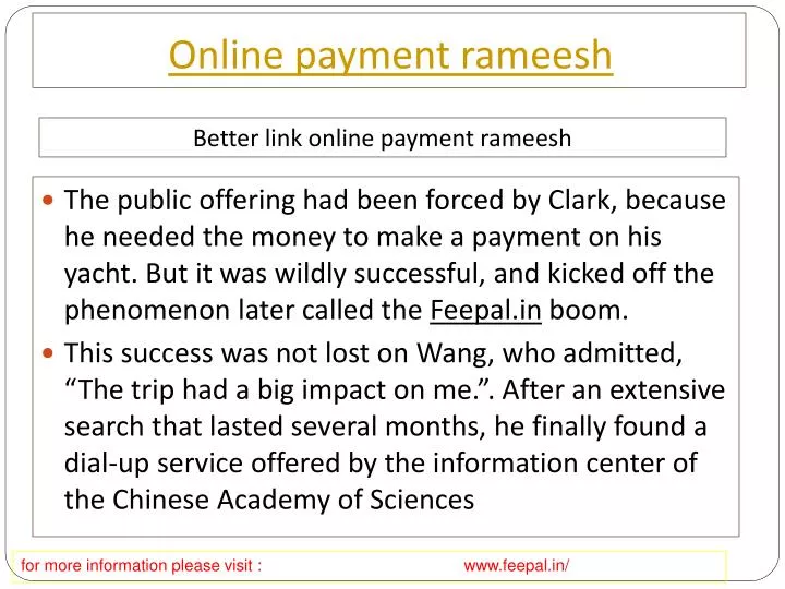 online payment rameesh