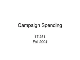 Campaign Spending