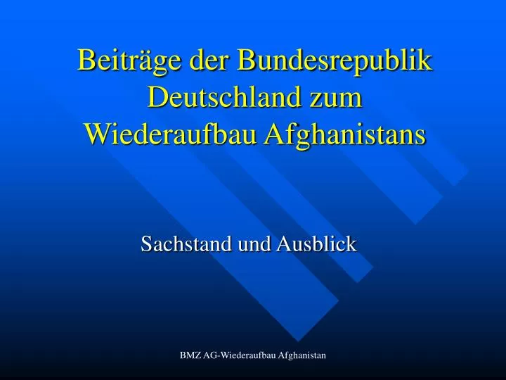 beitr ge der bundesrepublik deutschland zum wiederaufbau afghanistans