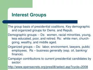 Interest Groups