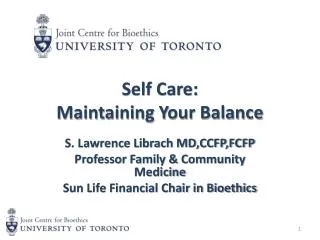 Self Care: Maintaining Your Balance