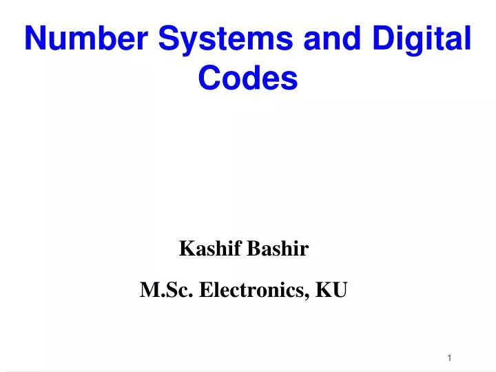 number systems and digital codes