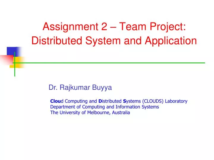 assignment 2 team project distributed system and application