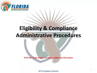 Eligibility &amp; Compliance Administrative Procedures