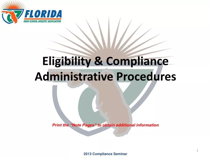 eligibility compliance administrative procedures