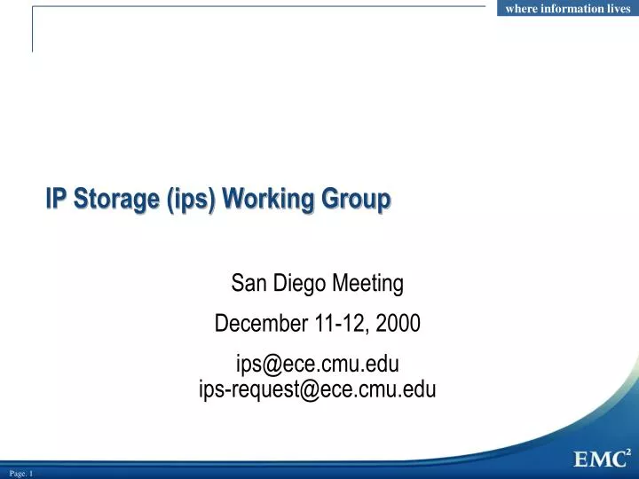 ip storage ips working group