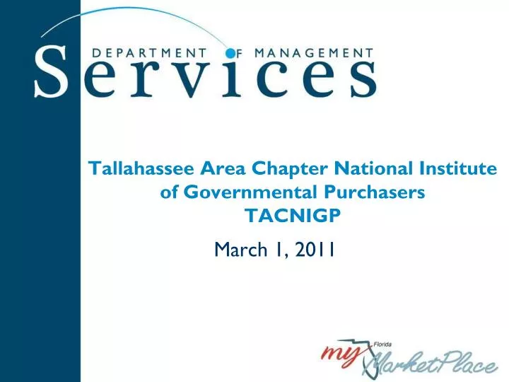 tallahassee area chapter national institute of governmental purchasers tacnigp