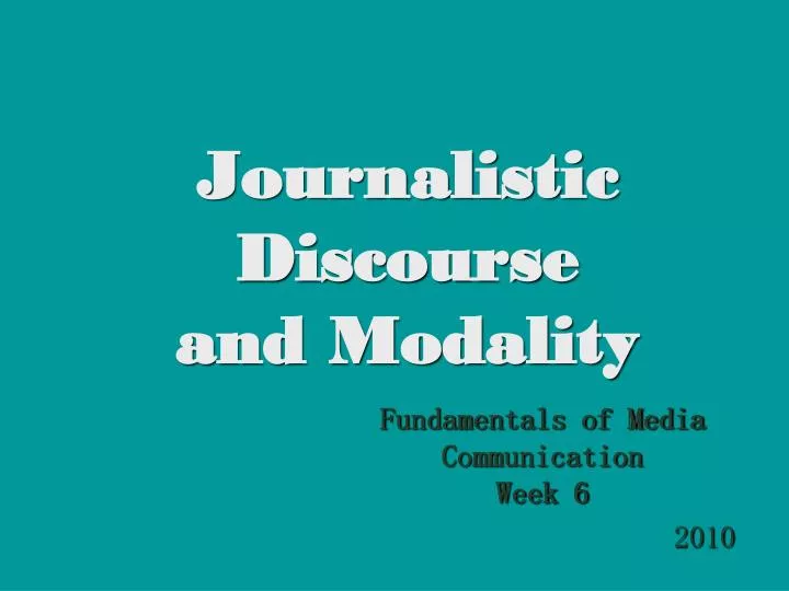 journalistic discourse and modality