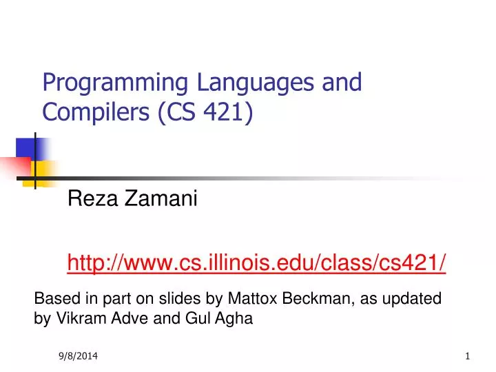 programming languages and compilers cs 421