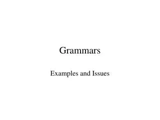 Grammars