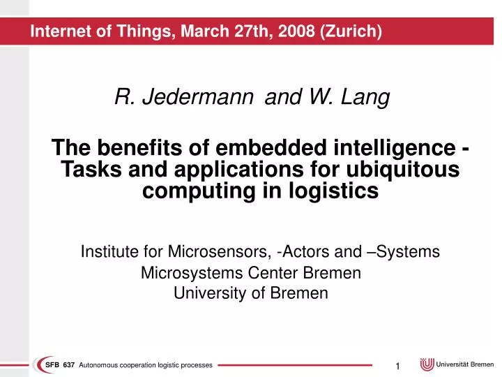 internet of things march 27th 2008 zurich