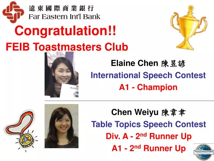 congratulation feib toastmasters club